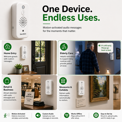SierraTeck Pro – Smart Motion-Activated Audio Player with Wi-Fi & App Control